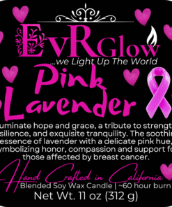 Alternative view of Pink Lavender Soy Wax Candle - Breast Cancer Awareness Scented Candle