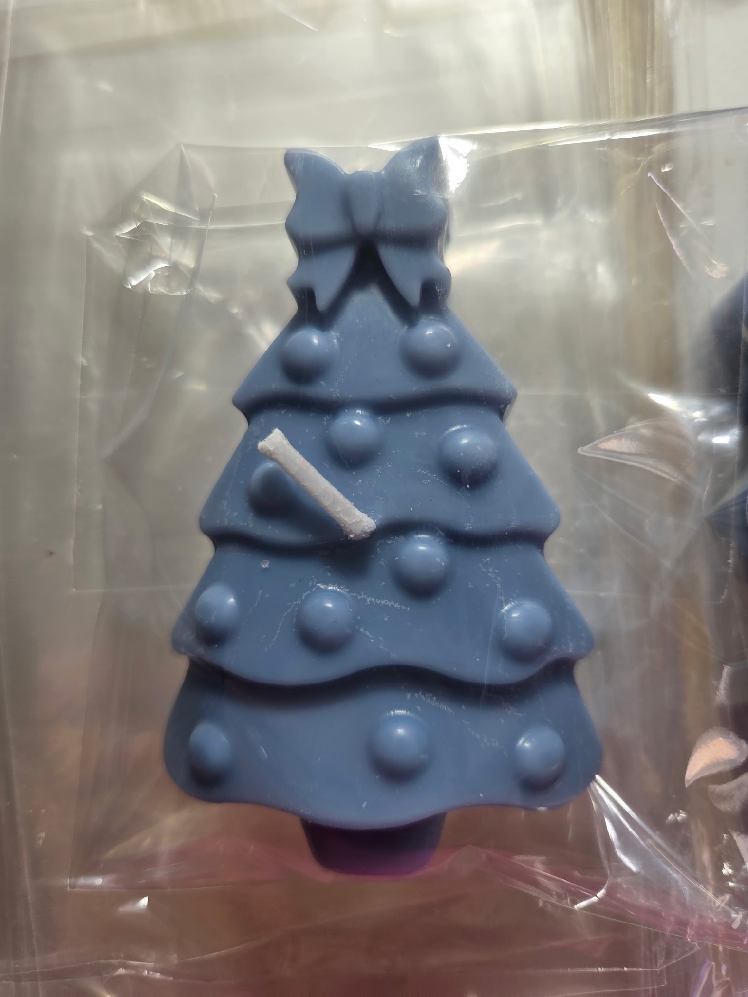 Blue Holiday Tree Candle 2oz (56g) | Festive White Ginger Tea Scented